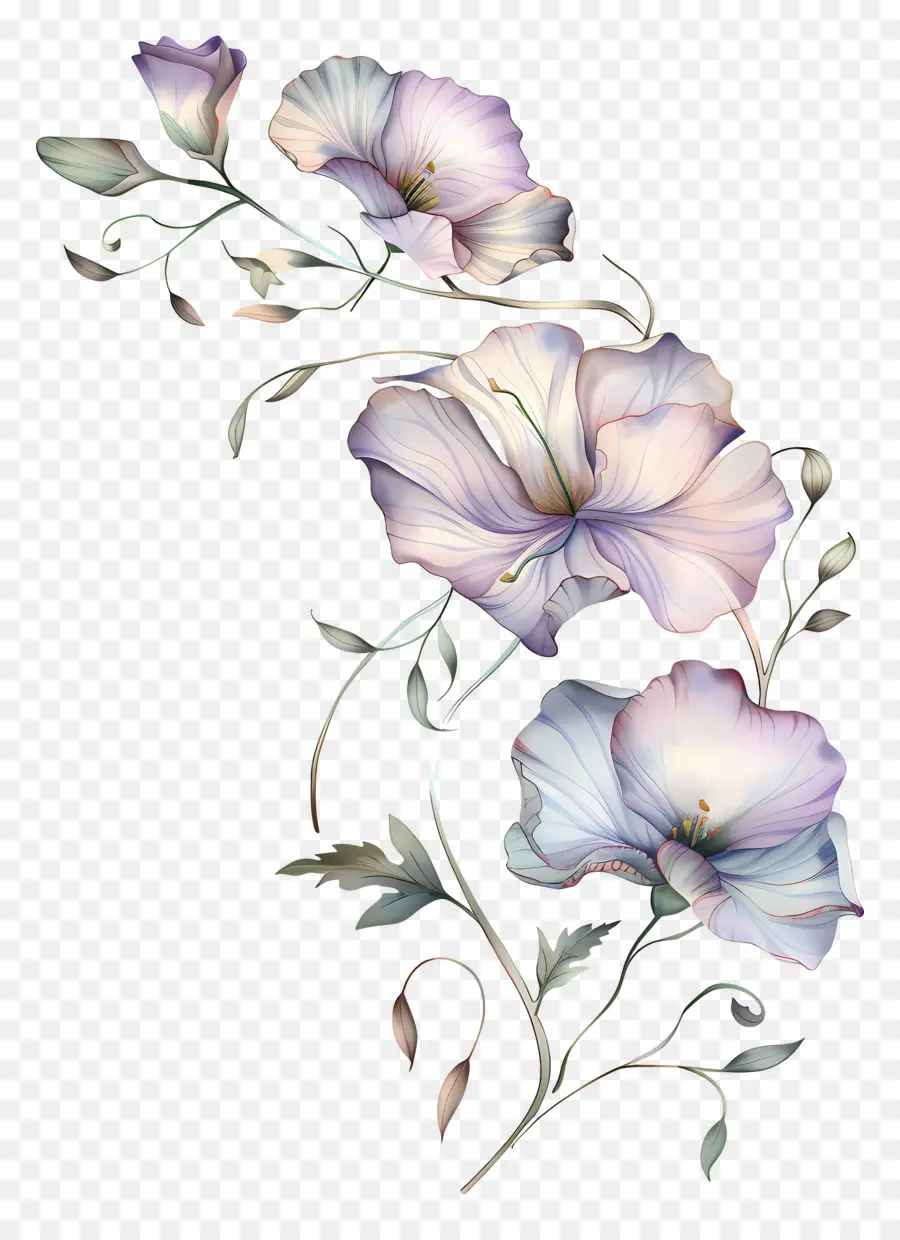 Fleurs Pastel，Conception Florale PNG