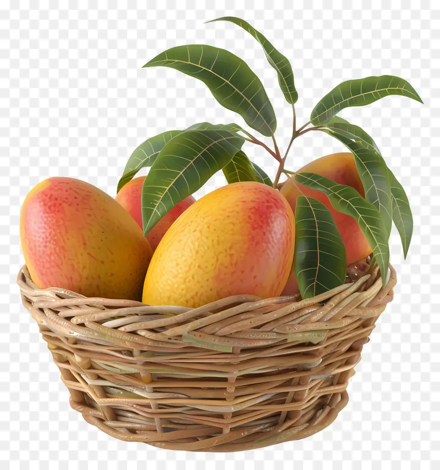 Mangue Dans Le Panier，Panier De Mangues PNG