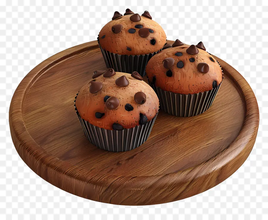 Muffins Aux Pépites De Chocolat，Dessert PNG