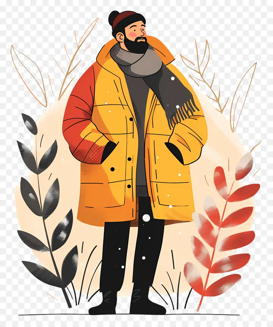 Homme Hiver，Homme En Manteau PNG