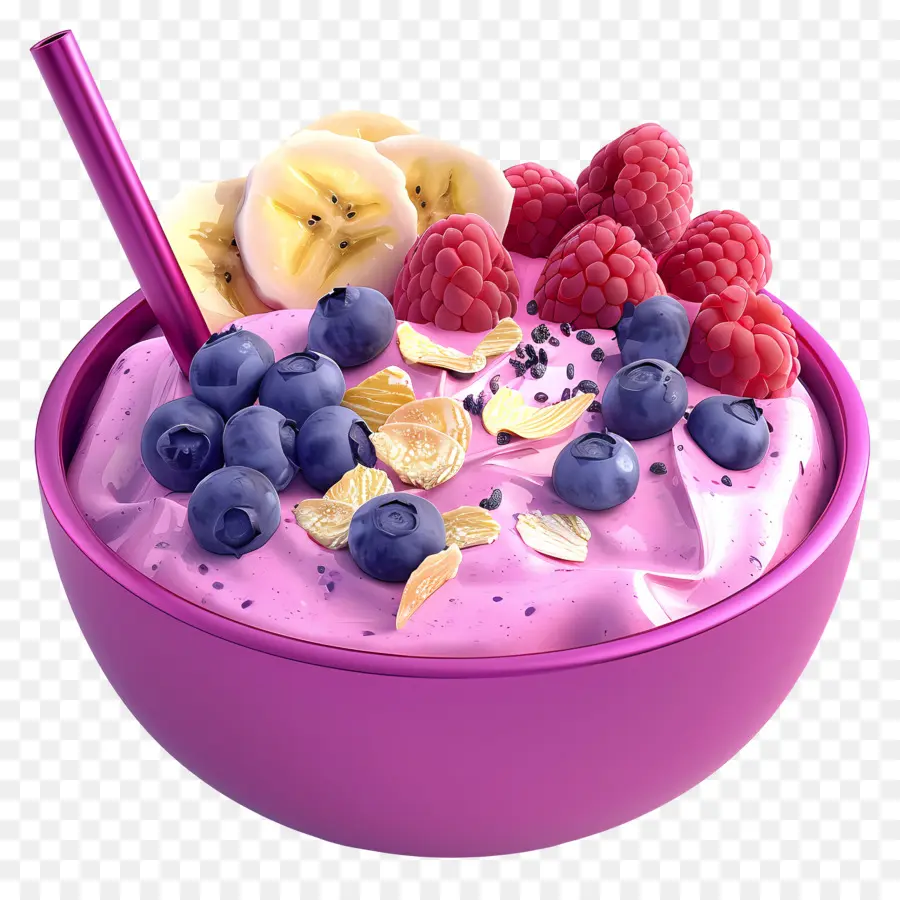 Bol à Smoothies，Bol à Smoothie Rose PNG