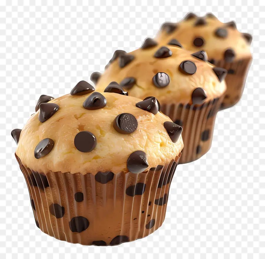 Muffins Aux Pépites De Chocolat，Cuit PNG