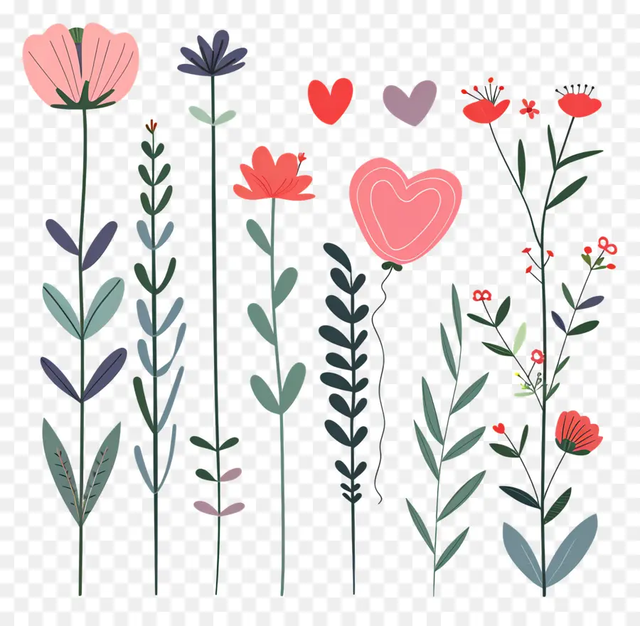 Fleurs Et Plantes，Fleurs De Griffonnage PNG