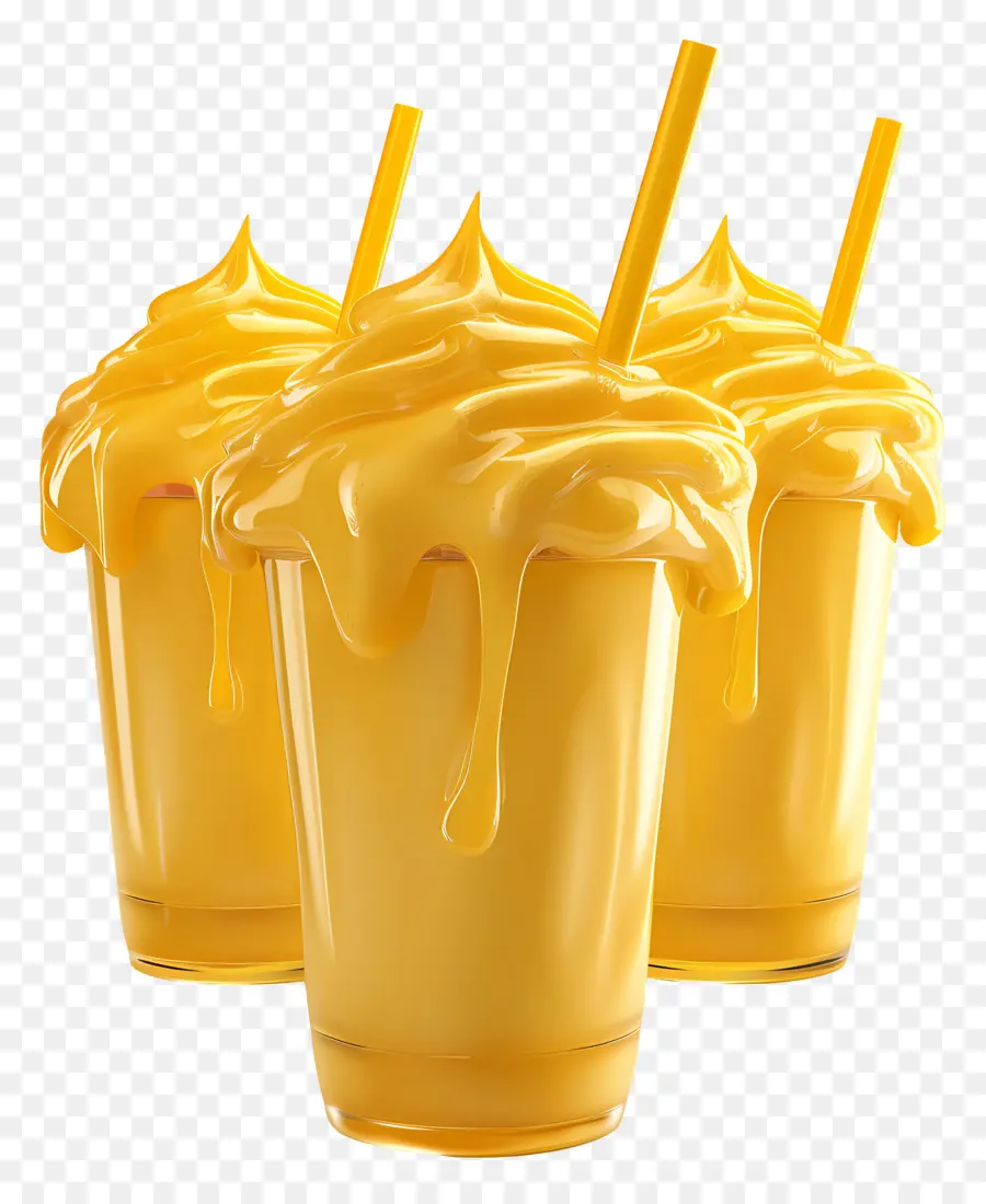 Smoothies à La Mangue，Milk Shakes Jaunes PNG