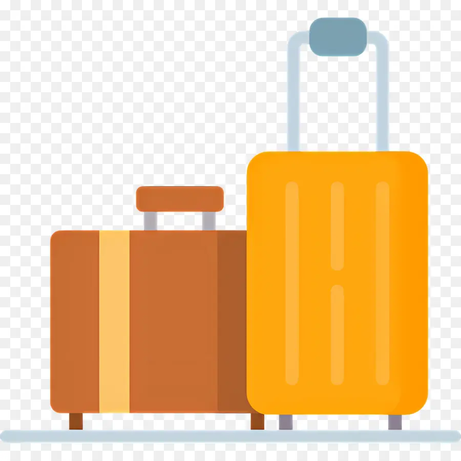 Bagages De Voyage，Valises Vertes Et Marron PNG