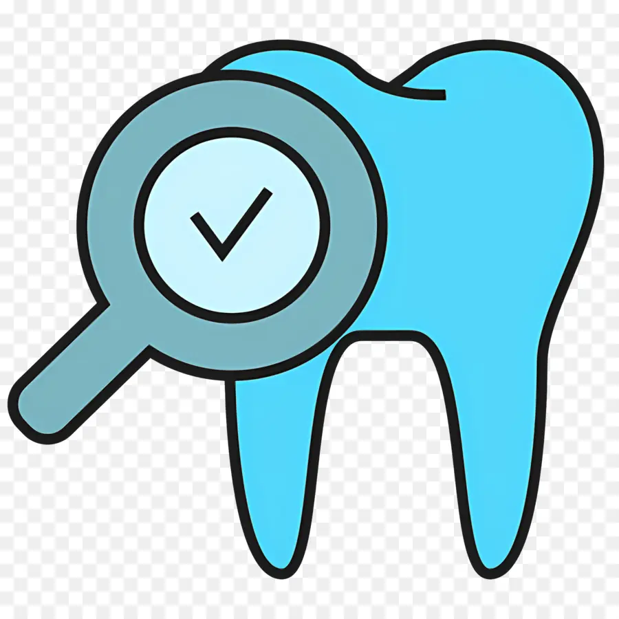 Vérification Des Dents，Dent Avec Loupe PNG