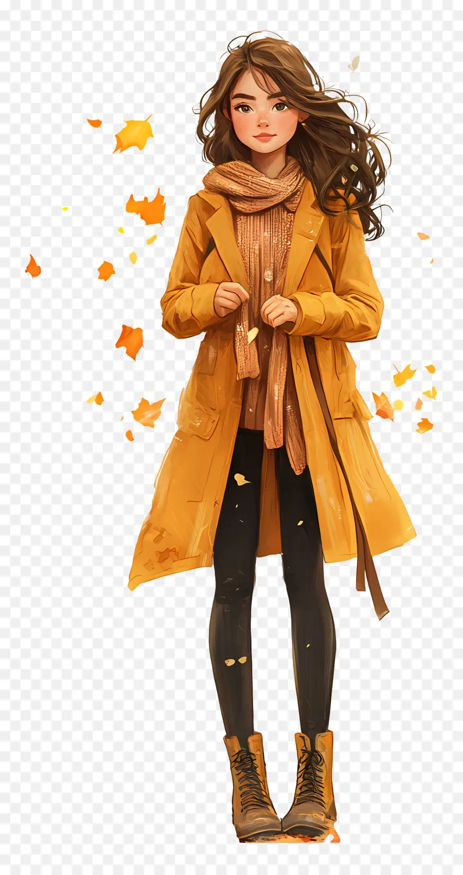 Fille D'automne，Automne PNG