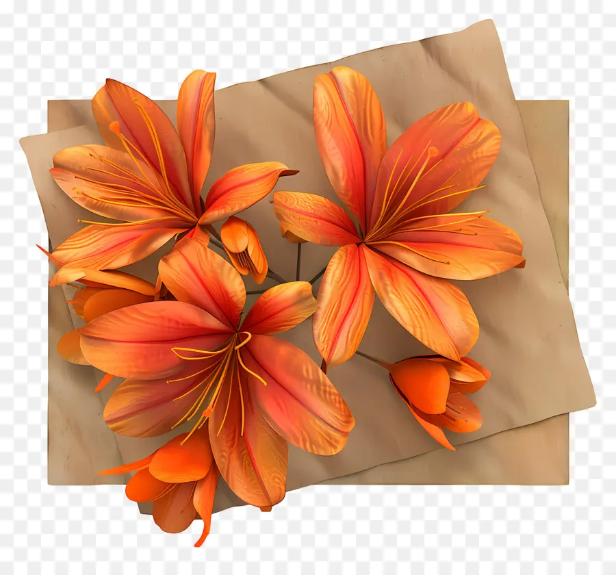 Fleurs De Safran，Lys Oranges PNG