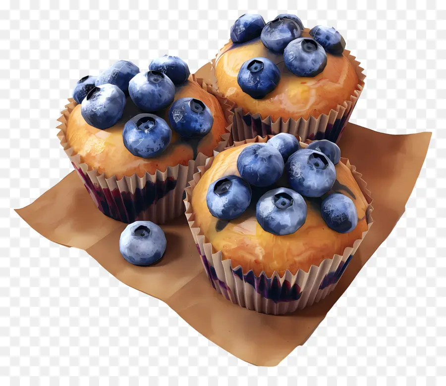 Muffins Aux Bleuets，Cuit PNG