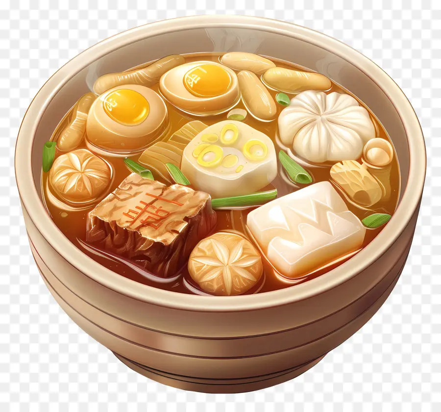 Soupe Oden，Bol De Soupe PNG