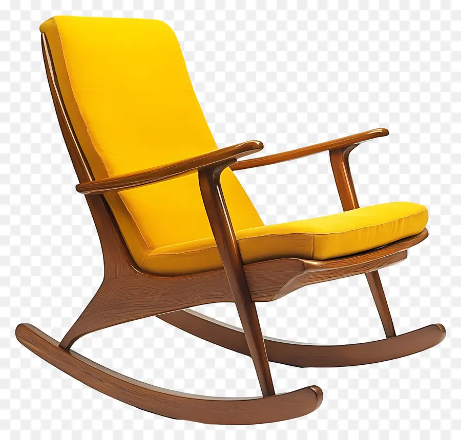 Fauteuil à Bascule，Chaise Berçante Jaune PNG