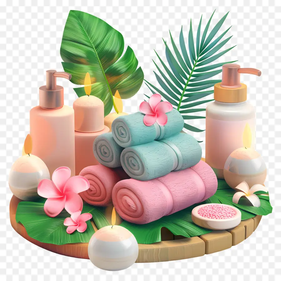 Traitement De Massage Spa，Ensemble De Spa PNG