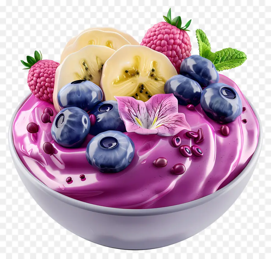 Bol D'açaï，Bol à Smoothie Rose PNG