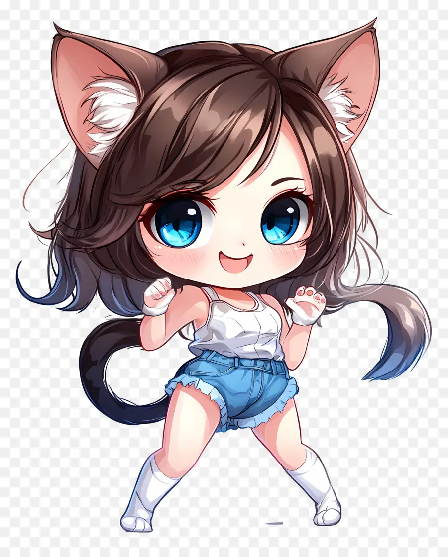 Fille Chat，Fille Chat Mignonne PNG