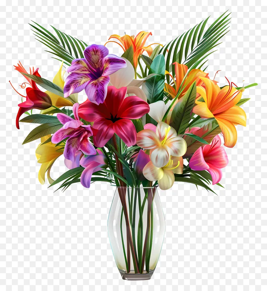 Fleurs Dans Un Vase，Bouquet De Fleurs PNG