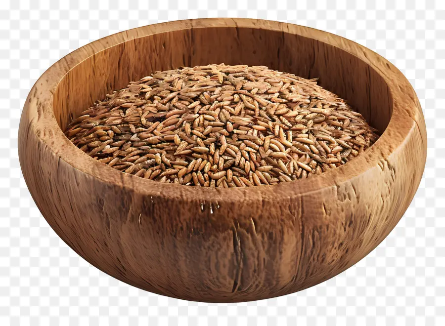 Bol à Céréales，Grains Dans Un Bol En Bois PNG