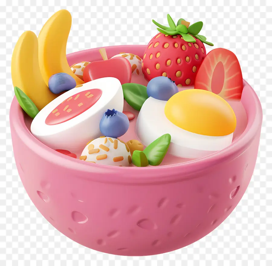 Bol De Petit Déjeuner，Bol De Fruits PNG