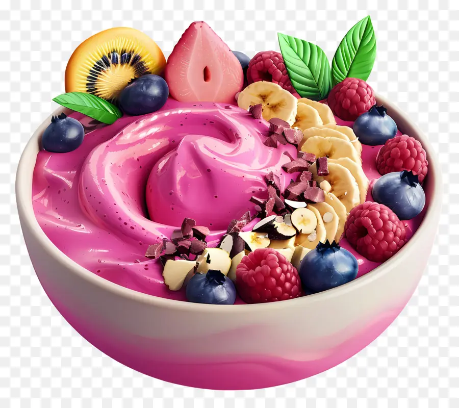 Bol à Smoothies，Bol à Smoothie Rose PNG