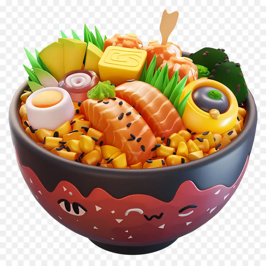 Poké Bol，Poke Bowl Coloré PNG