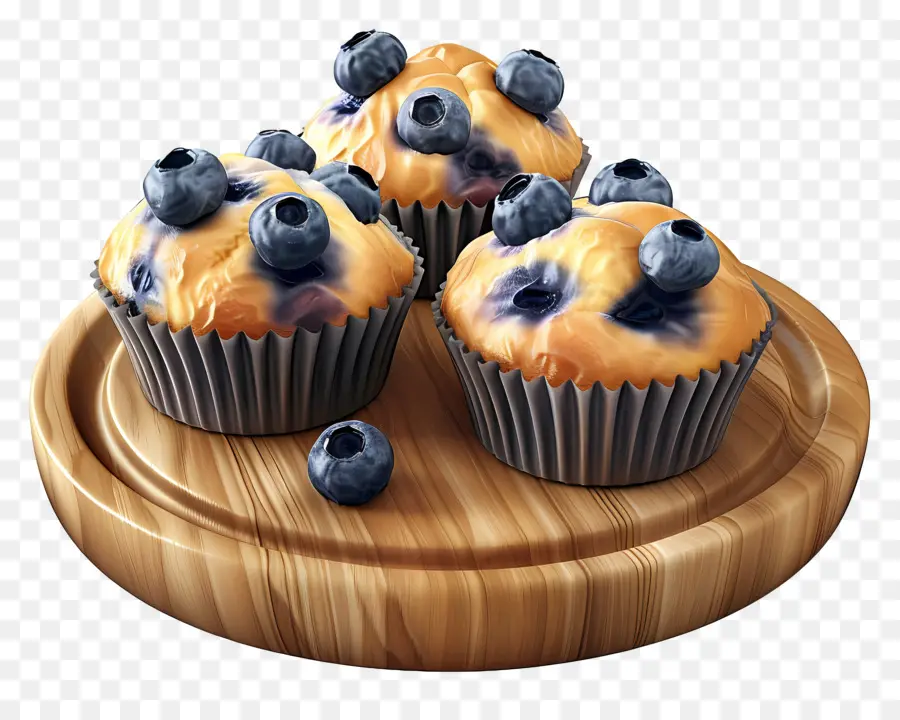 Muffins Aux Bleuets，Cuit PNG