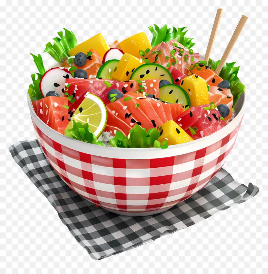 Poké Bol，Salade PNG