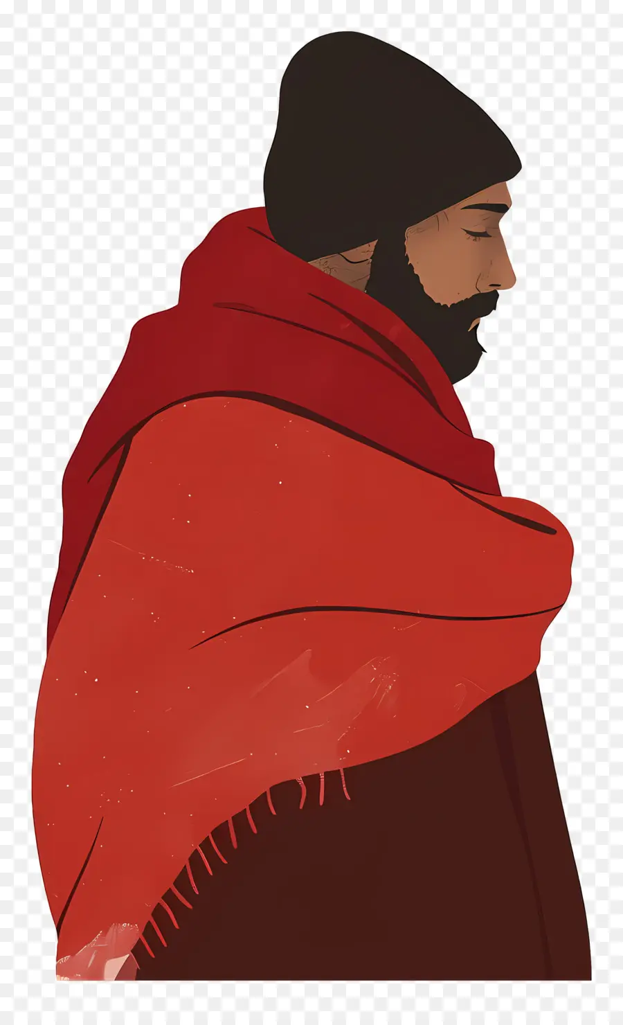 Homme Hiver，Personne En Foulard Rouge PNG