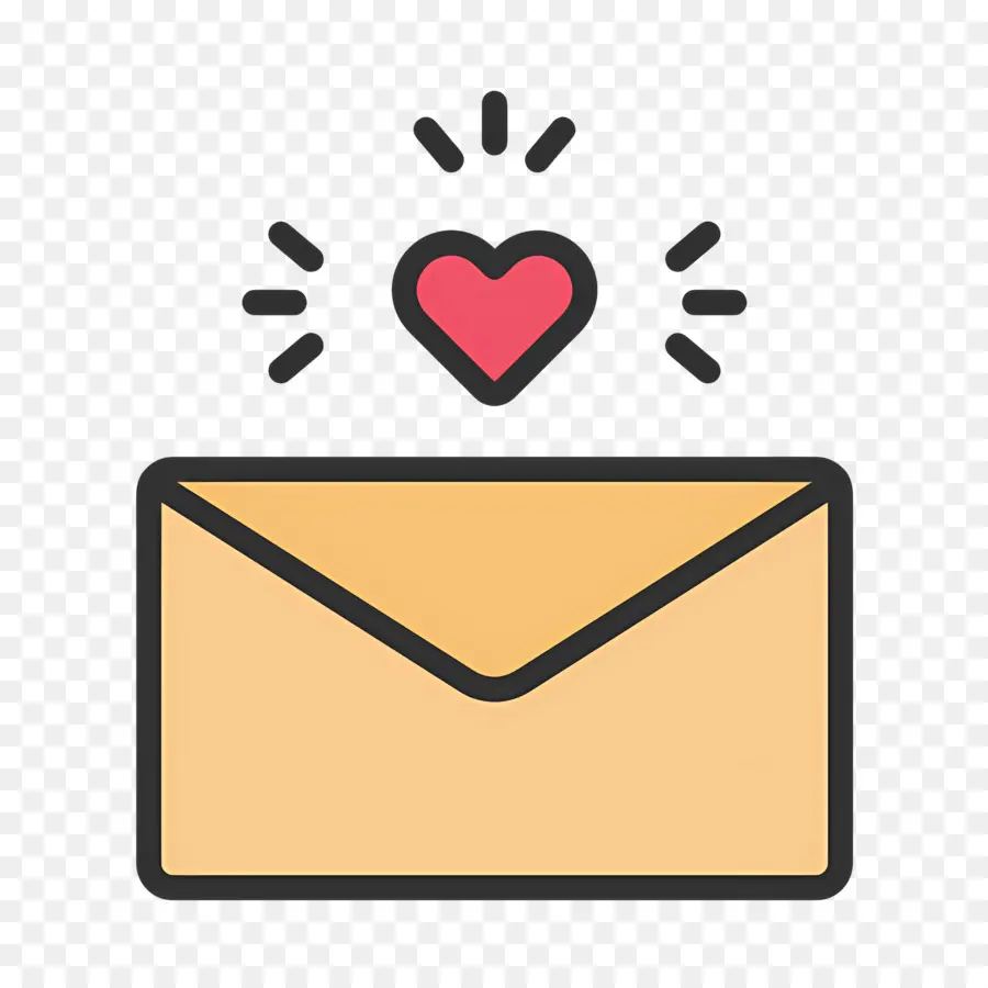 Lettre D'invitation，Enveloppe Coeur Avec Notification PNG