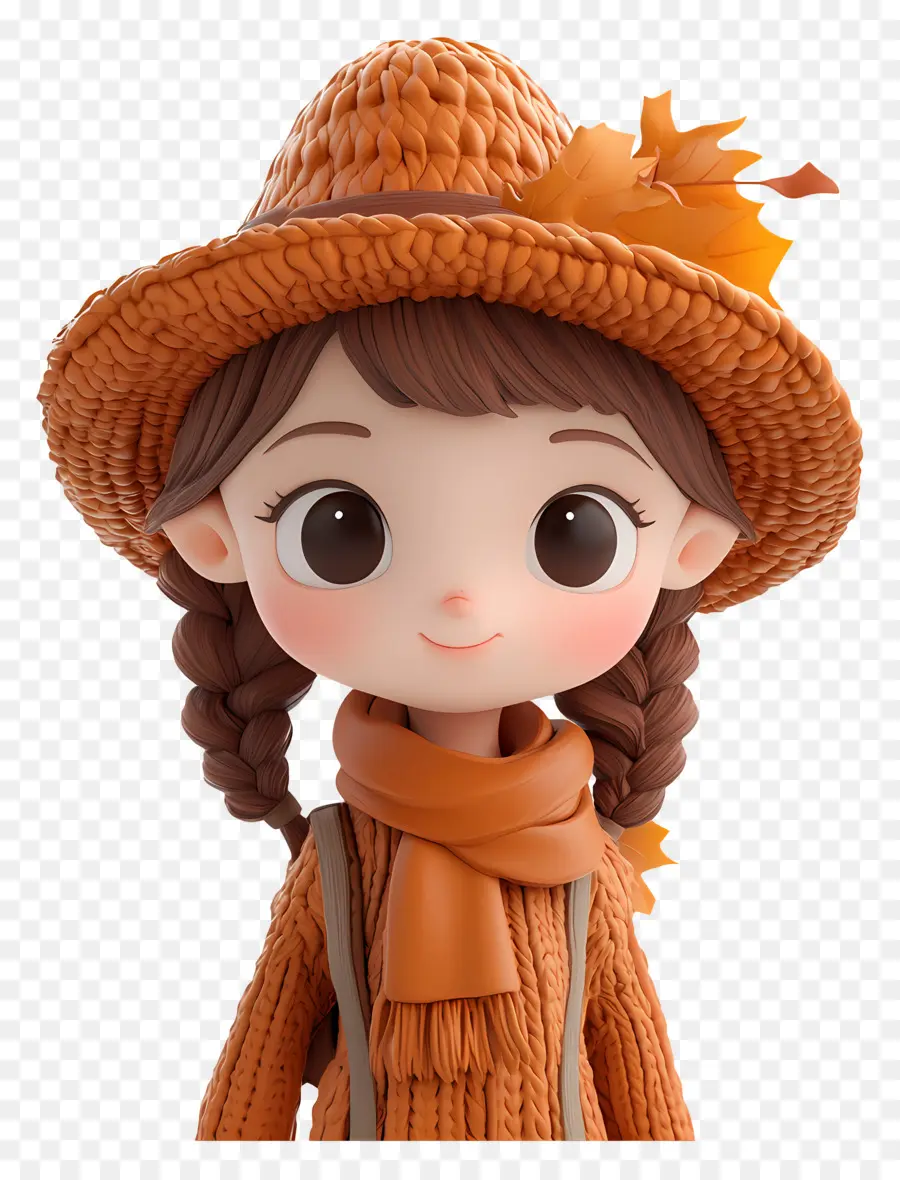 Fille D'automne，Fille En Tenue D'automne PNG