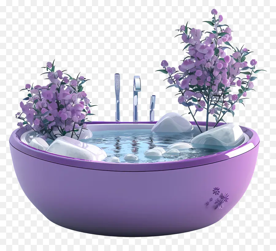 Baignoire Balnéo，Baignoire Violette PNG