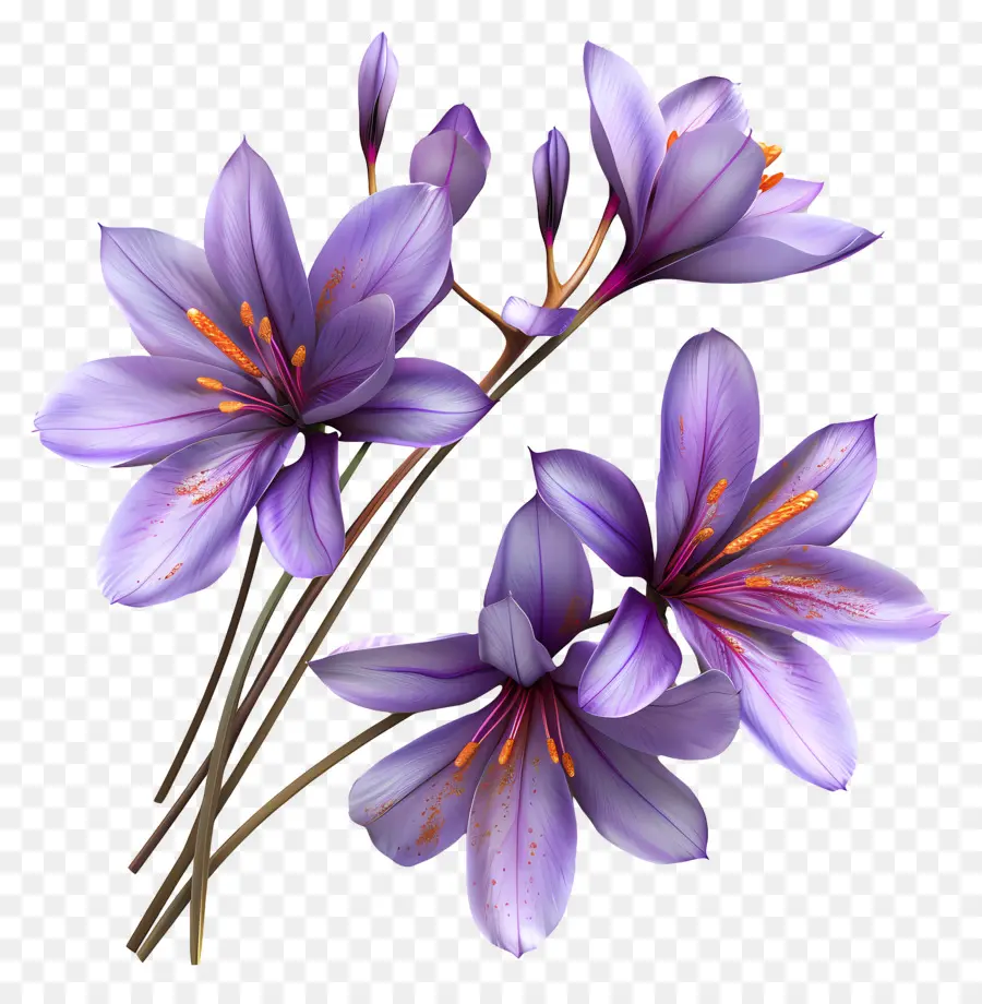 Fleurs De Safran，Fleurs Violettes PNG