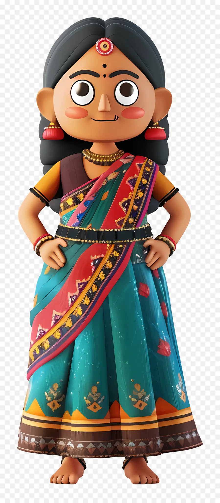 Femme Indienne Gujarati，Femme De Dessin Animé PNG