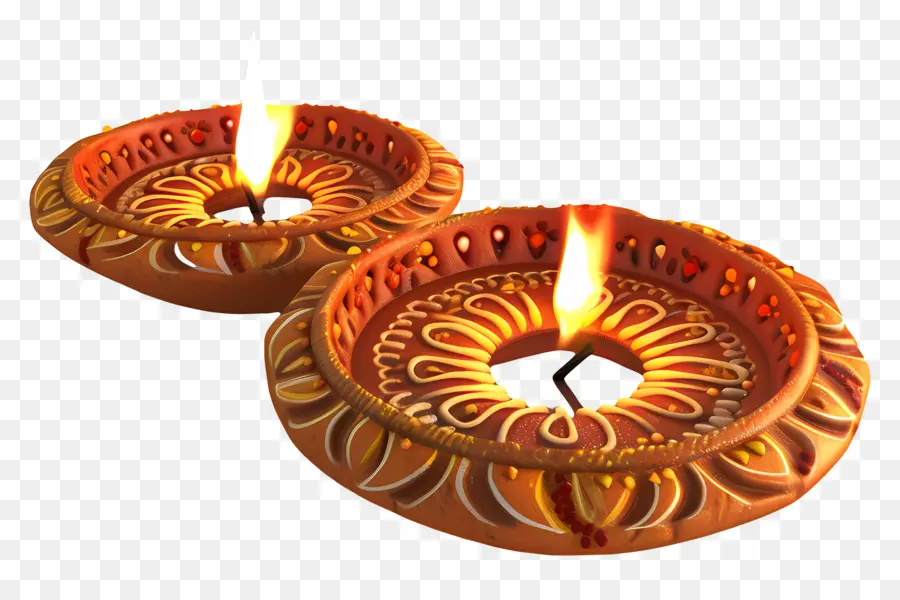 Diwali Diya，Lampes à Huile En Argile PNG