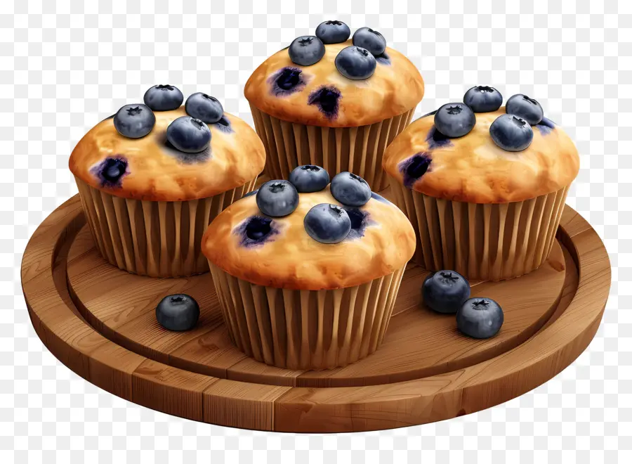 Muffins Aux Bleuets，Cuit PNG