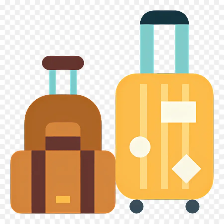 Bagages De Voyage，Valises Vertes Et Marron PNG