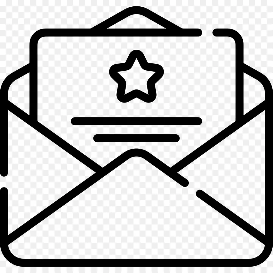 Lettre D'invitation，Enveloppe Avec étoile PNG