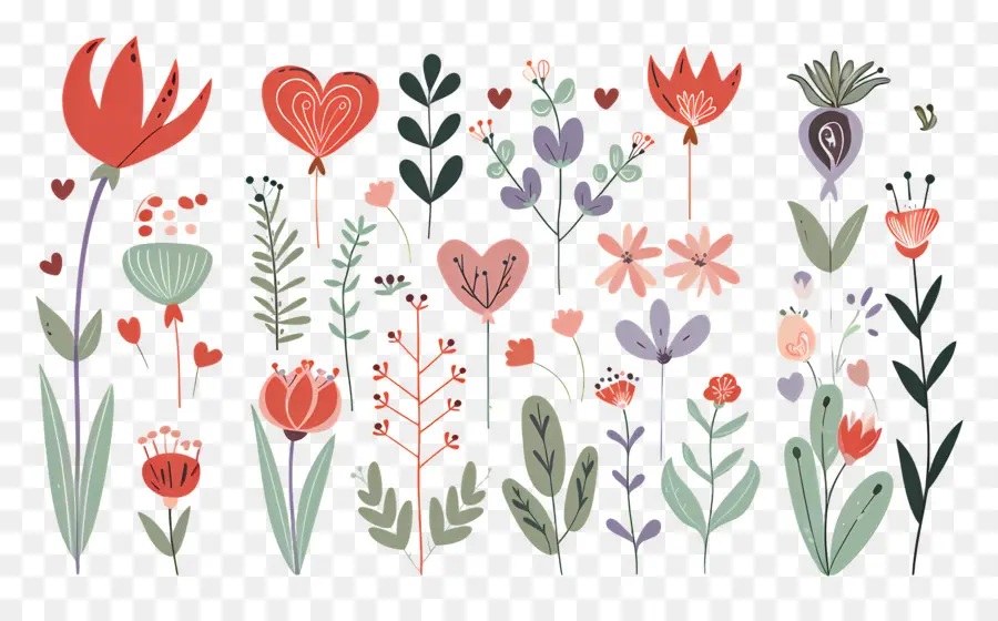 Fleurs Et Plantes，Illustrations Florales PNG