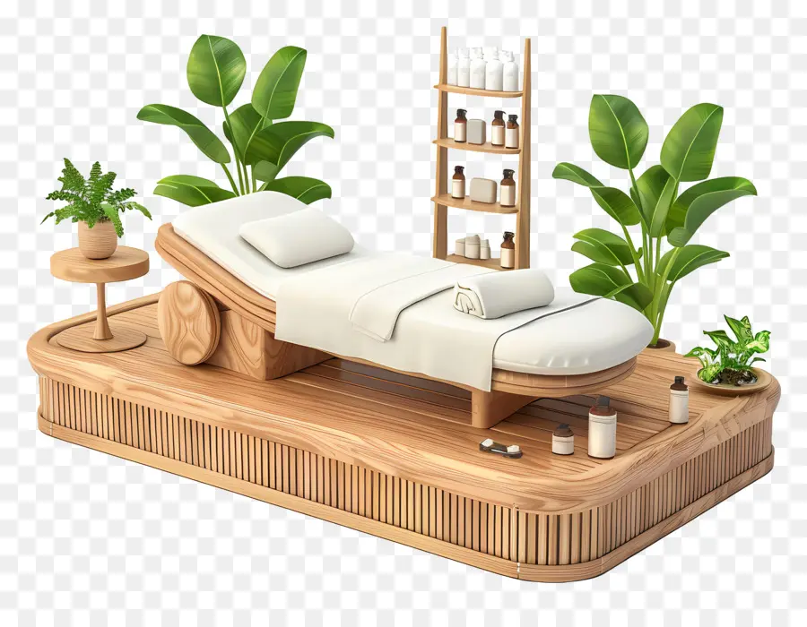 Cure Thermale，Table De Massage PNG