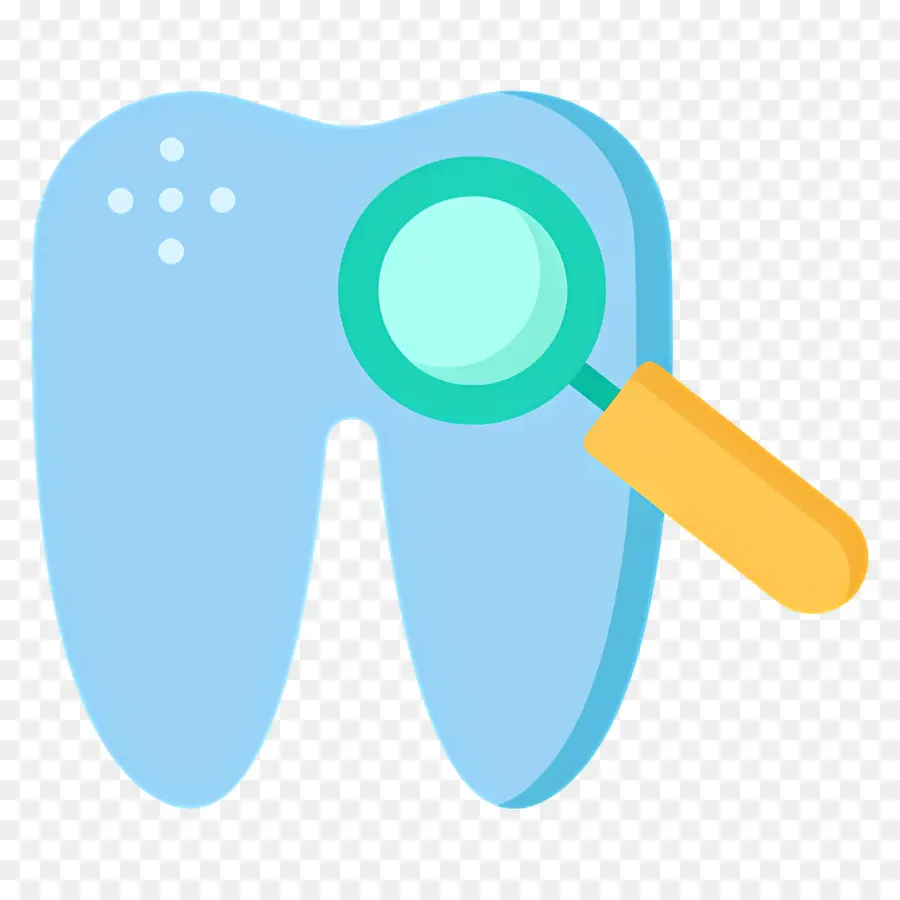 Vérification Des Dents，Dent Avec Loupe PNG