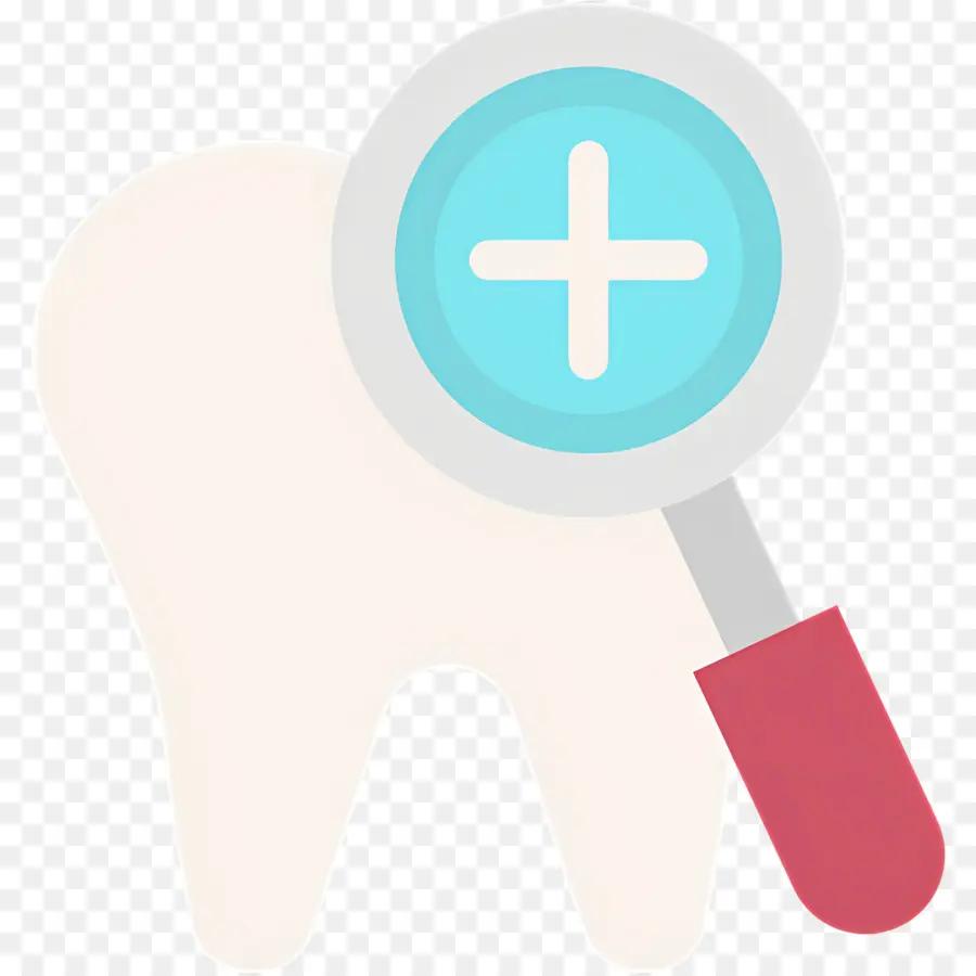 Vérification Des Dents，Dent Avec Loupe PNG