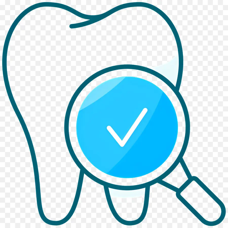 Vérification Des Dents，Dent Avec Loupe PNG