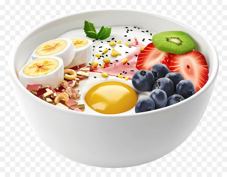 Bol De Petit Déjeuner，Bol De Fruits PNG