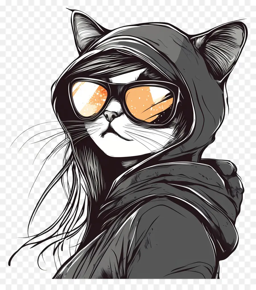 Fille Chat，Chat En Sweat à Capuche PNG