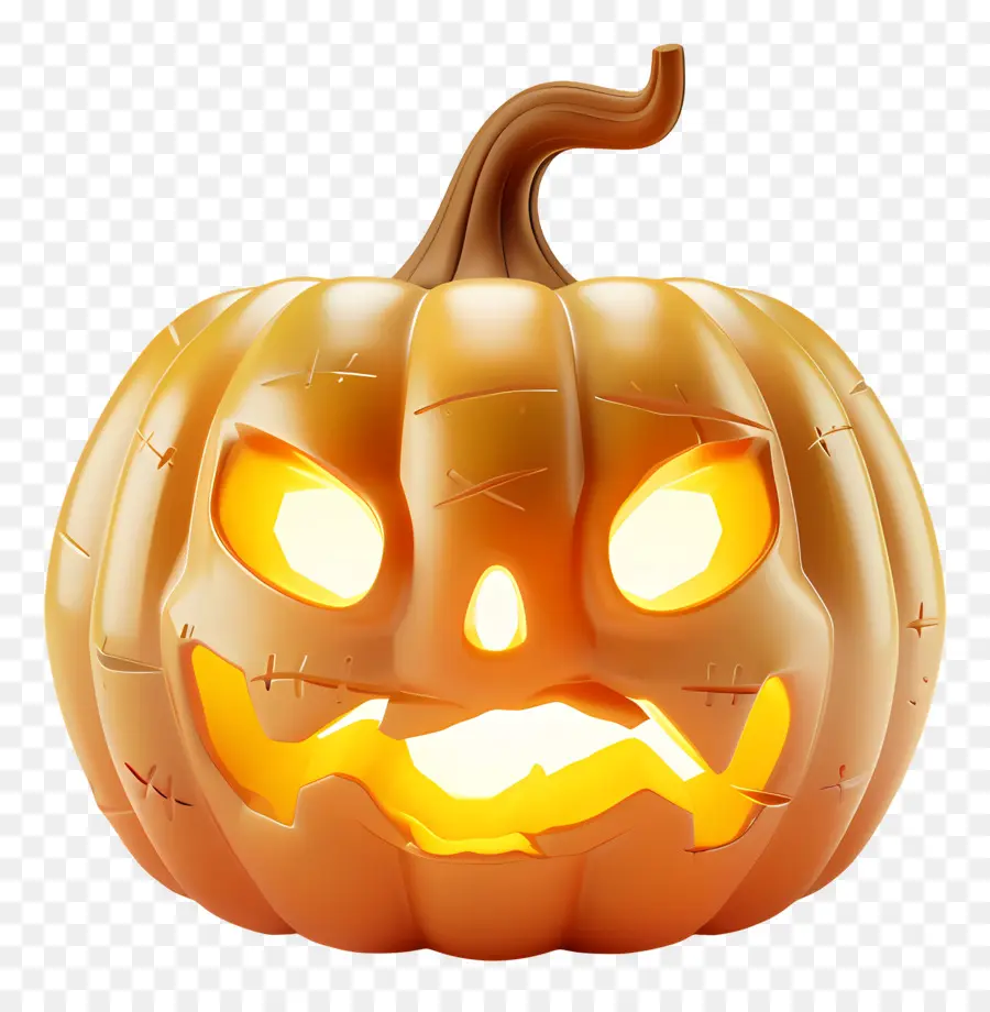 Citrouille D'halloween Lumineuse，Citrouille Effrayante PNG