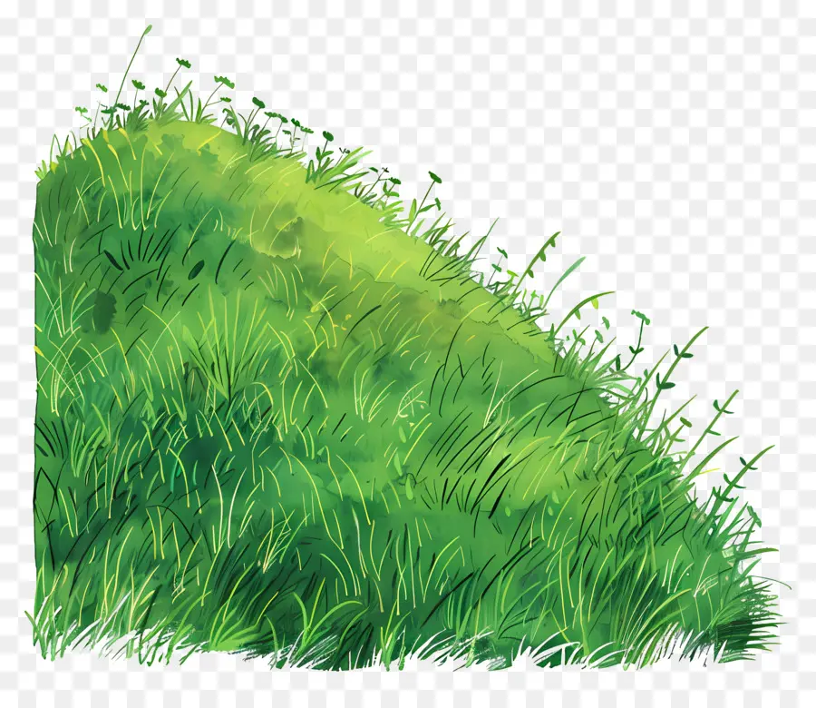 Pente En Herbe，Herbe Verte PNG