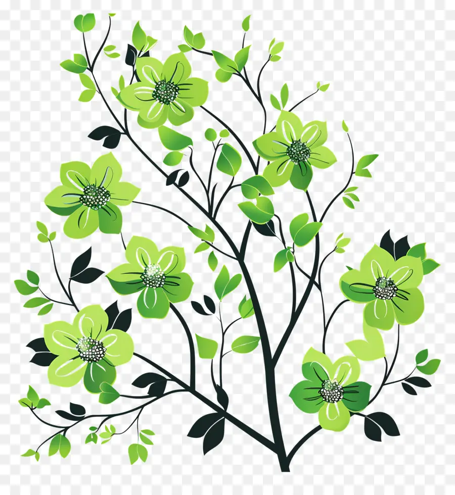 Fleur Verte，Fleurs Vertes PNG