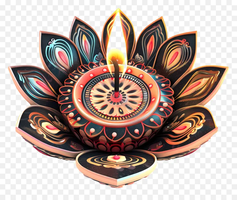 Diwali Diya，Bougie Décorative PNG