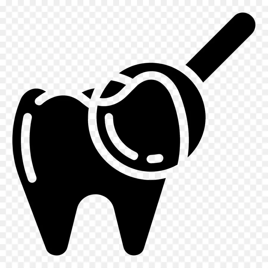 Vérification Des Dents，Dent Avec Loupe PNG