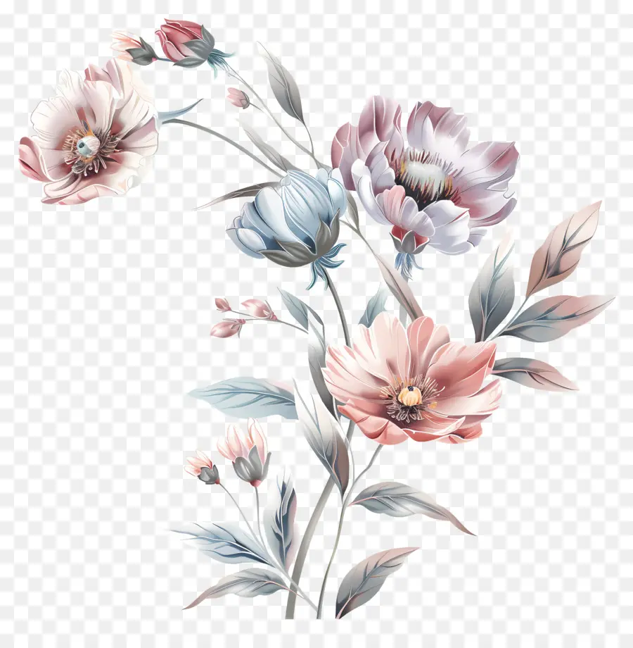 Fleurs Pastel，Fleurs PNG