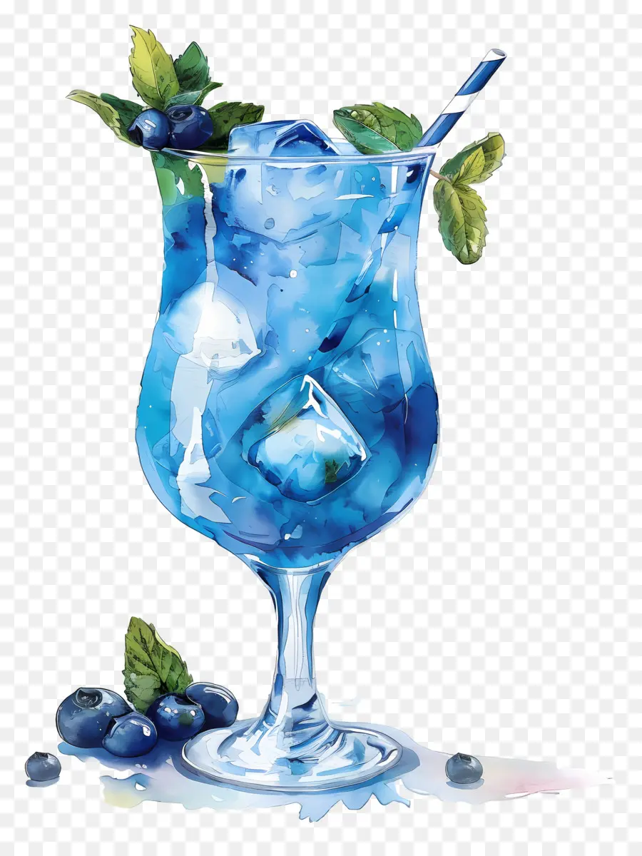 Cocktail Bleu，Boisson Bleue PNG