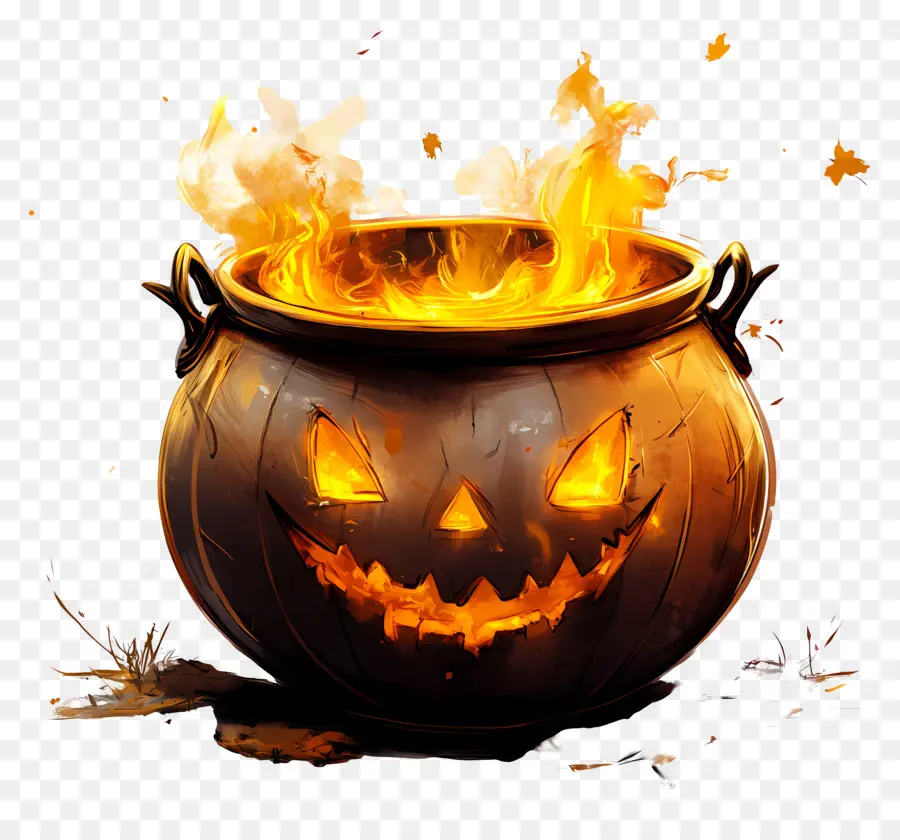 Samhain，Chaudron Citrouille Lanterne PNG